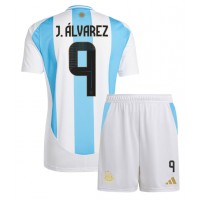 Dres Argentína Julian Alvarez #9 Domáci pre deti Copa America 2024 Krátky Rukáv (+ trenírky)